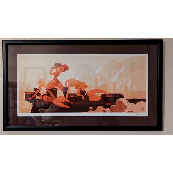 RARE Signed Animation Pin-Up Lithograph Print By Pixar Artist Greg Peltz 1/1